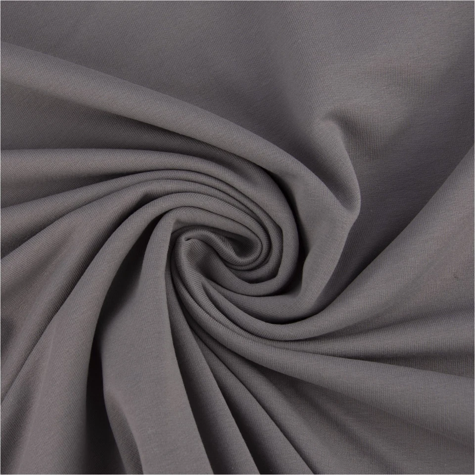 Sweatstoff Soft Sweat Bio einfarbig dünn hellgrau 1,5m Breite - Bild 2 von 3
