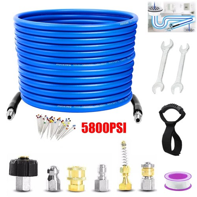 #ad 50FT 1 4quot; M NPT 5800PSI Drain Cleaner Hose Sewer Jetter Kit for Pressure Washer $28.99