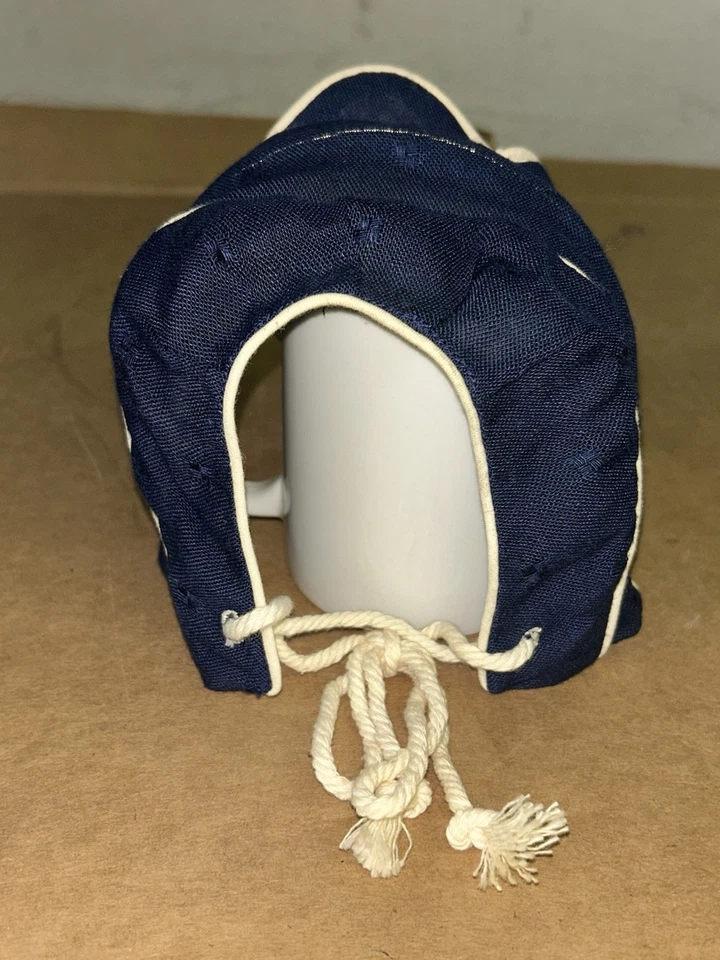 Gorro azul estilo niño vintage con respaldo de cuerda ajustable Foto 4 de 4