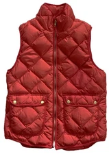 WOOLRICH Red Orange Quilted Down Filled Puffer Vest Jacket HLJ01165 Womens S