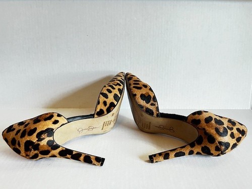 Jessica Simpson Leopard Print Calf Hair Heels Pointed Toe Stiletto – Size 8.5 - Picture 5 of 7