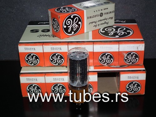 5R4GYA General Electric NOS NUOVO CON SCATOLA base marrone tubo raddrizzatore vintage - Foto 4 di 10