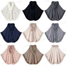 Women's Prom GenuineWarm Elegant Knitted Cape Stole Wedding Shawl Wraps Winter