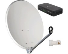 Mobile Camping Sat Anlage Spiegel 60 cm HD AX150 Receiver  12V KFZ Schüssel