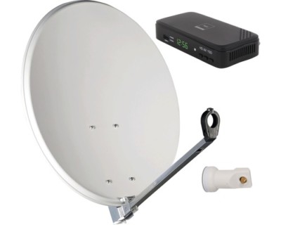 Mobile Camping Sat Anlage Spiegel 60 cm HD AX150 Receiver  12V KFZ Schüssel