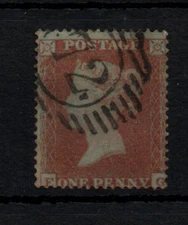 GB QV 1854 1d red brown SG17 SC P16 good used WS42255