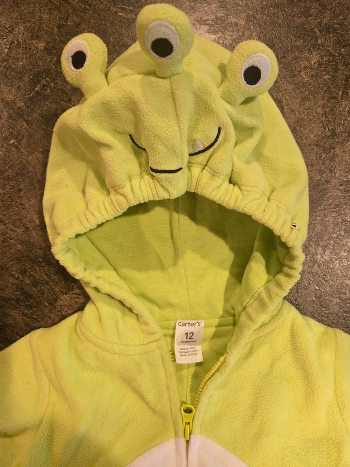 Carter's Baby Alien 3 Eye Monster G Fleece Halloween Costume LN 12