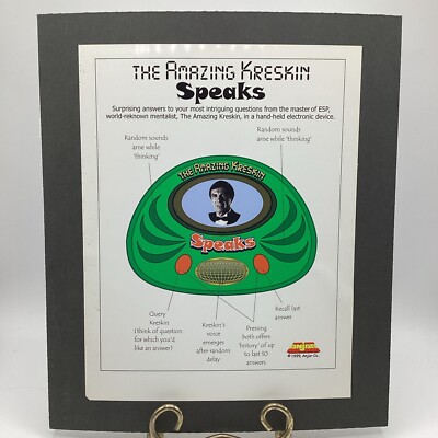 1999 ANJAR  The Amazing Kreskin Speaks  Handheld Game Ad & Art Concept Prototype