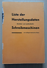 Typewriter production dates Schreibmaschinen Liste der Herstellungsdaten 1962 thumbnail