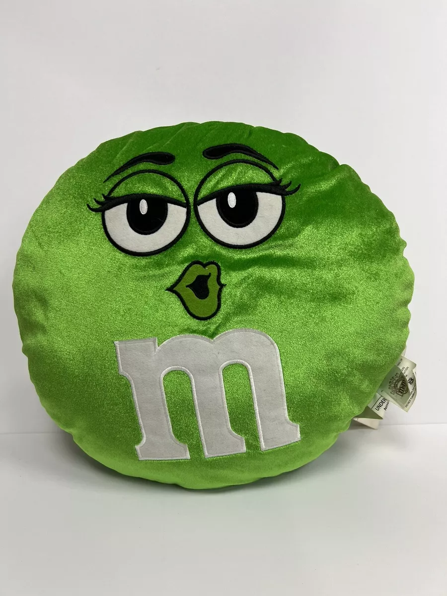 M&M's Green Face Plush Round Pillow M And M World 14