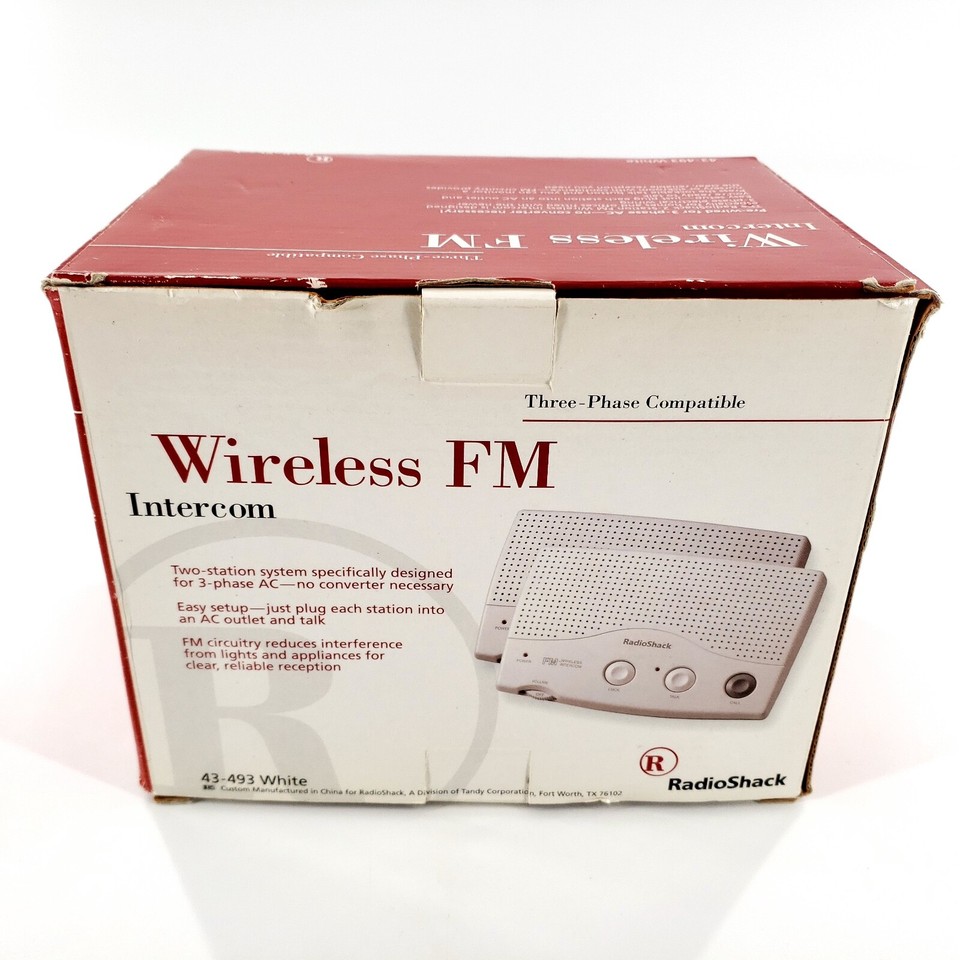 RadioShack Wireless FM ThreePhase Compatible 43493 White New