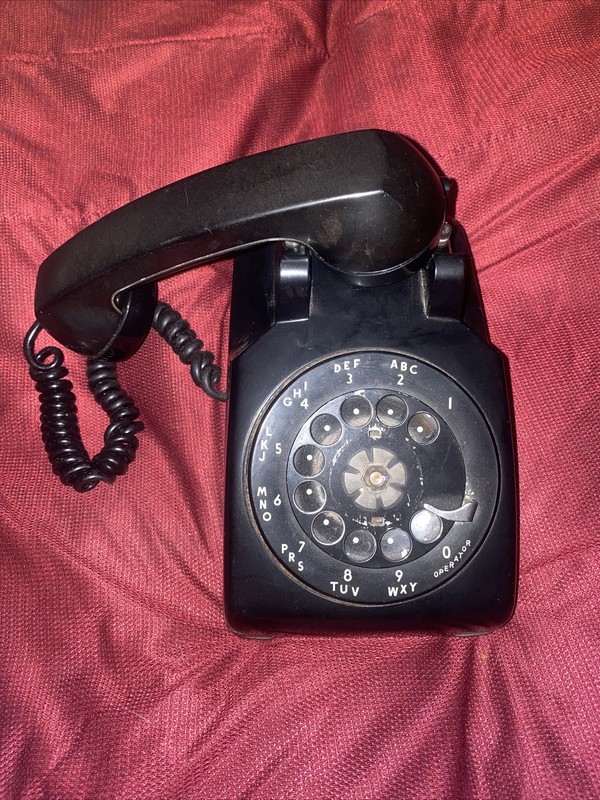 Western Electric Vintage Black Rotary Dial Desk Telephone Model C/D 500 10-55