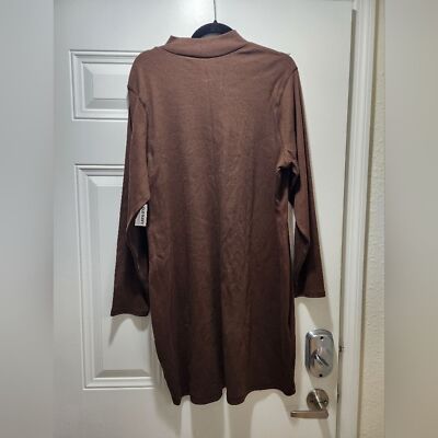 Old Navy- brown XX dress fitted rib dress long sleeve NEW W/TAGS