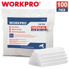 WORKPRO 100-packs 0.43x4 Inches Full Size Hot Glue Sticks For Most Glue Guns DIY