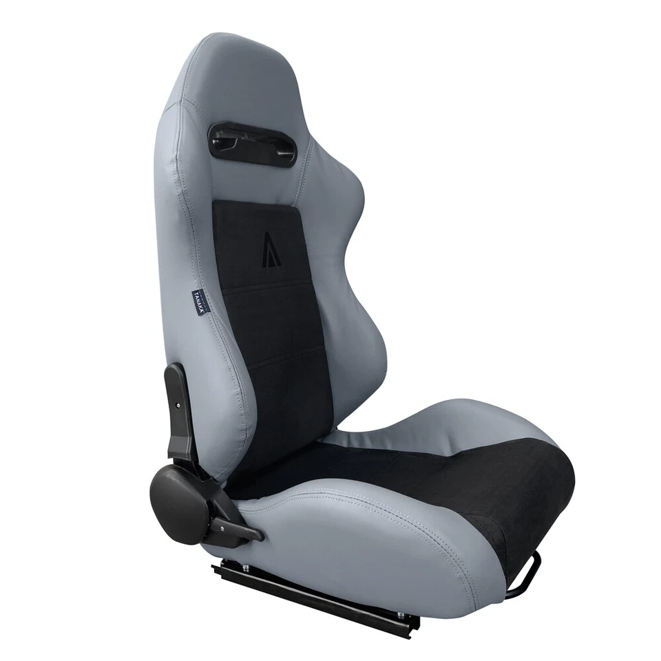 2 TANAKA GRAY PVC LEATHER SUEDE RACING SEAT RECLINABLE + SLIDER FOR FORD RANGER - Image 3 of 4