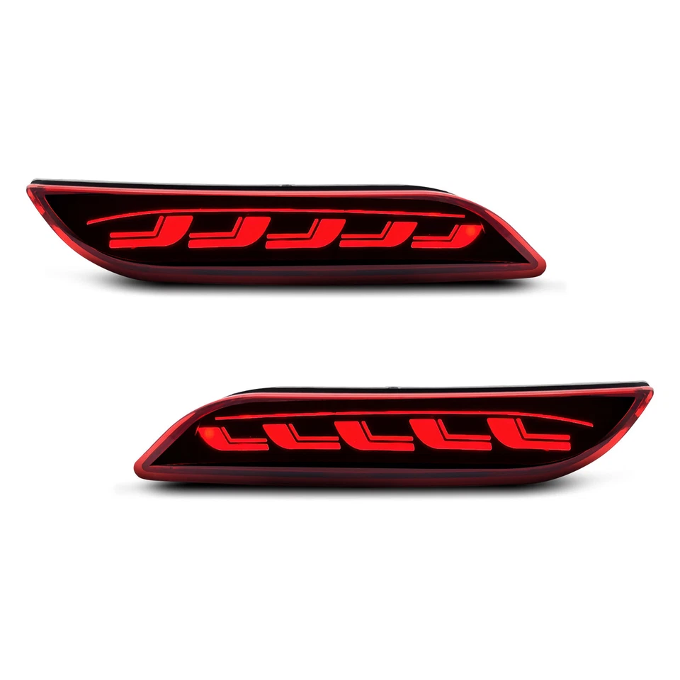For 2018-2025 Toyota Camry Red Rear Reflector LED Tail Brake Turn Signal Lights - Imagem 4 de 4