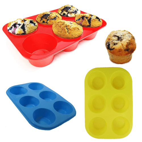 Silicone Muffin Mold 6 Cup Non-Stick Tray Cupcake Pastry Oven Bake