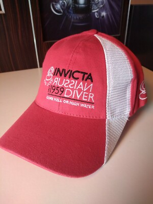 INVICTA COLLECTORS RED CAP Chapeau HAT WATCH Cappuccio RUSSIAN DIVER ADJUSTABLE