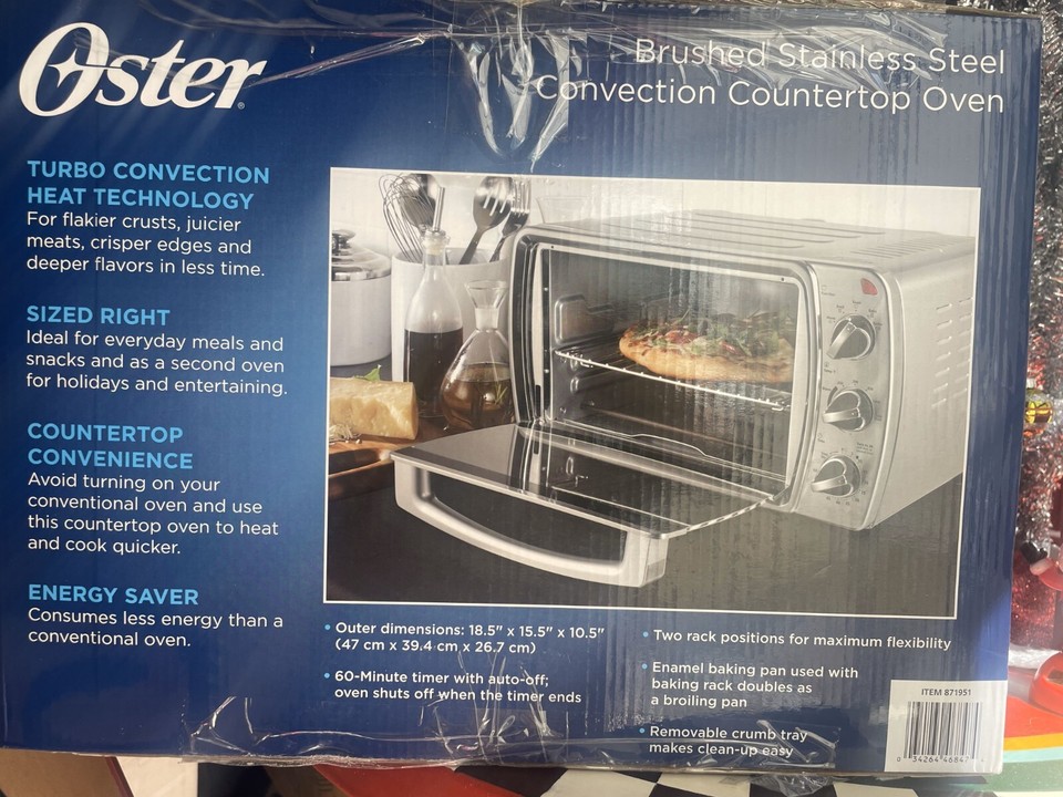 Oster Convection Countertop Oven Brushed Stainless NIB TSSTTVCG03 eBay