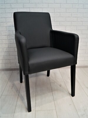 Schwarz Echt Leder Esszimmerstuhle Mit Armlehnen Stuhl Sessel Echtleder Stuhle Ebay