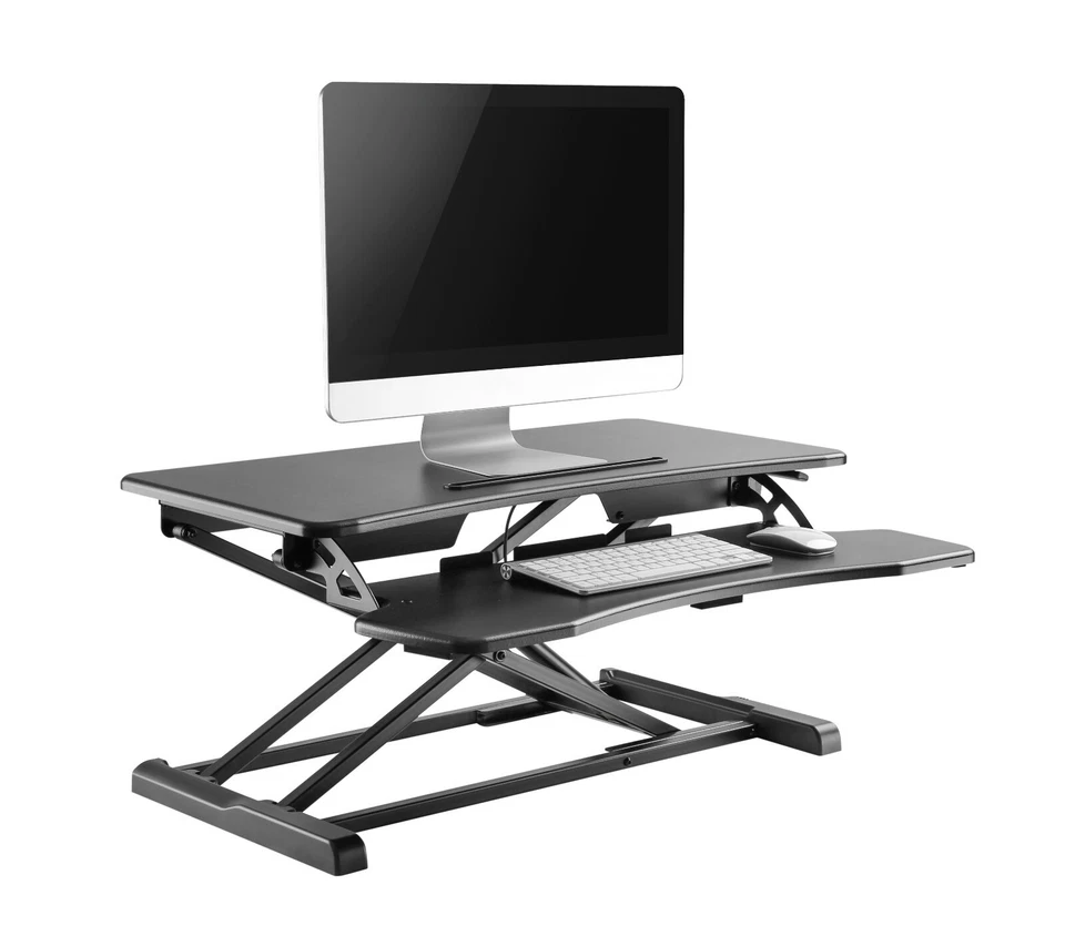 Sit-Stand Workstation, Höhenverstellbarer Sitz-Steh-Schreibtisch Aufsatz GTS-011 - Bild 4 von 4