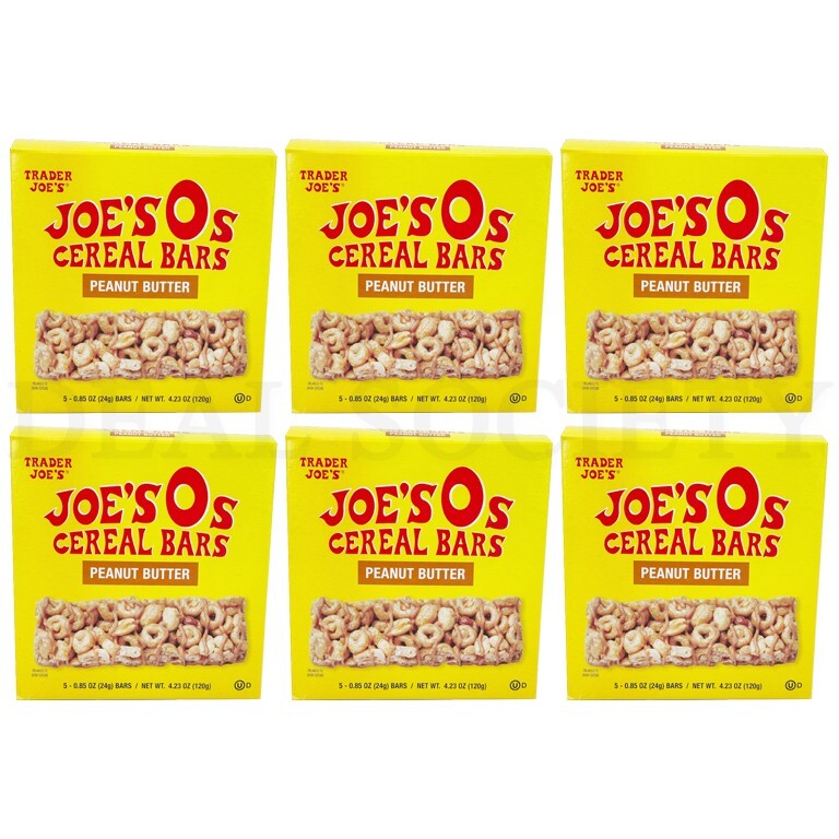 Trader Joe's Joe's Os Cereal Bars Peanut Butter 5 Count Each Lot of 6 Boxes