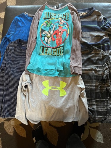 Jungen Langarm bequemes T-Shirt Gr. Medium 6 Stück