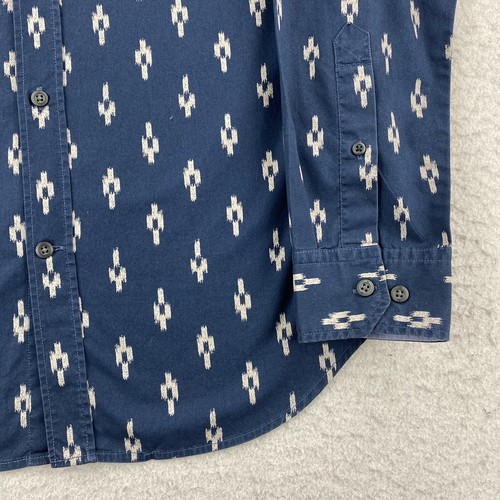 Camicia azteca Banana Republic slim fit uomo M blu polsino infradito manica lunga con bottoni - Foto 6 di 15