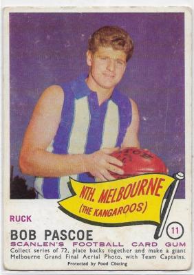 1966 Scanlens (11) Bob PASCOE North Melbourne