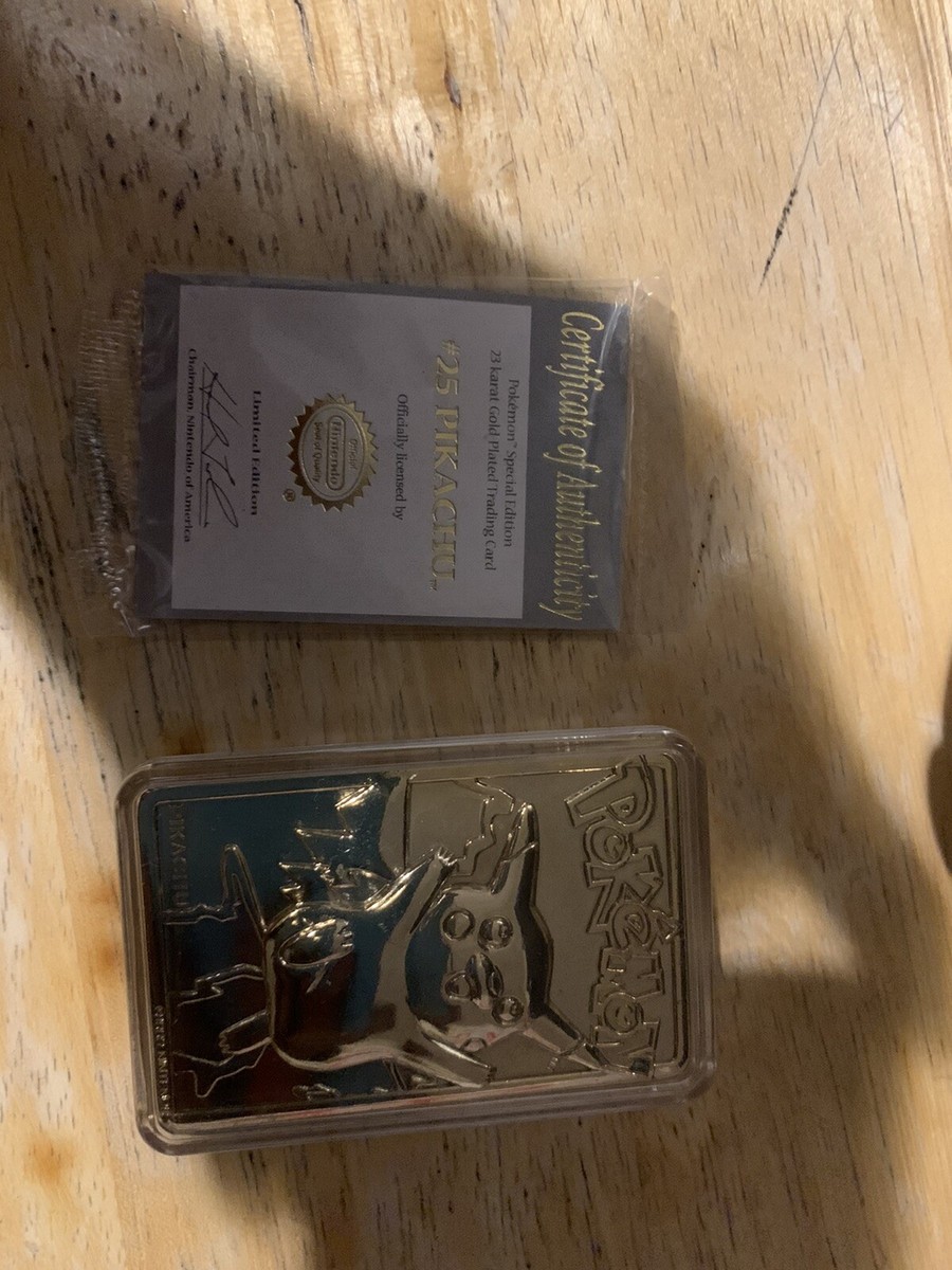 pokemon 23k gold plated trading card limited edition pikachu Pikachu - Pokemon Burger King Gold Card With Pokeball in box