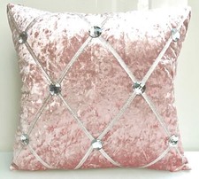 Large Crush Velvet Diamante Chesterfield Cushions or  Covers 3 Sizes 5 Colors