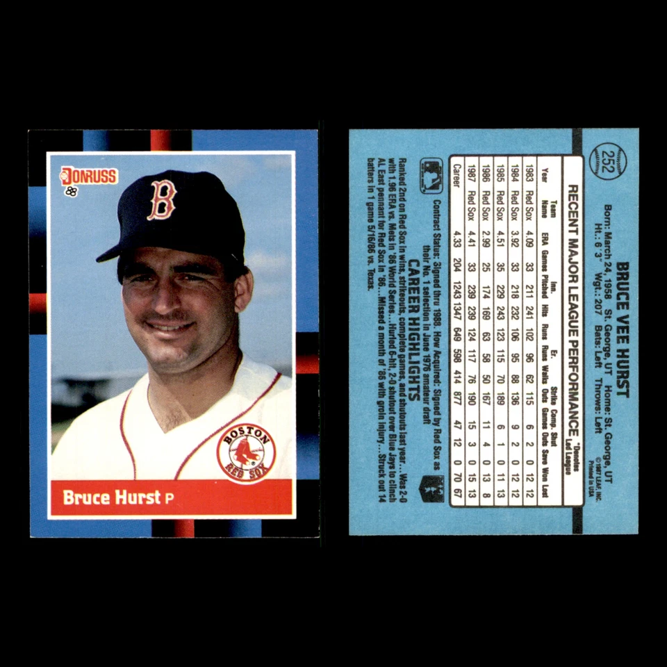 Bruce Hurst Lote 12 Tarjetas de Béisbol Diferentes 1988-1993 Medias Rojas SD Padres Set MLB Foto 3 de 4