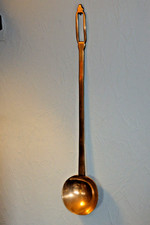 A Solid Victorian Antique Brass Dairy Ladel ~ Old Country House kitchenalia ~2/2