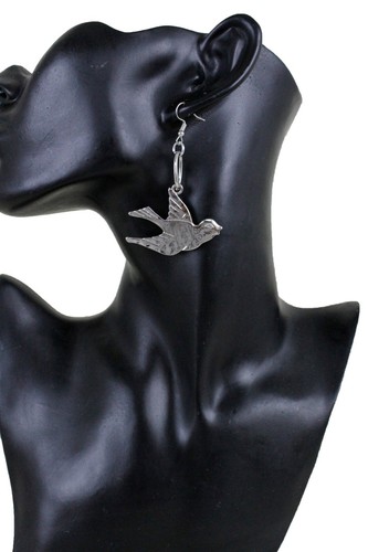 Women Fashion Casual Earrings Set Silver Metal Bird Animal Charm Fly Wings Peace - Picture 9 of 12