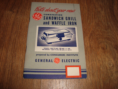 General Electric Combination Sandwich Grill And Waffle Iron Booklet