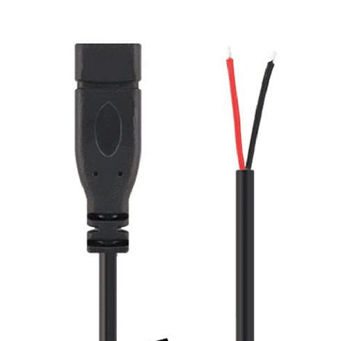 5pcs 25cm USB C Type-C Female Jack Cable 2 wires Power Pigtail Cable Cord DIY - Picture 3 of 6