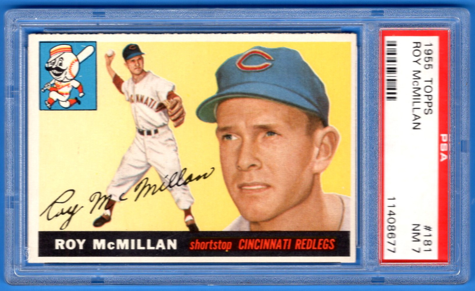 1955 TOPPS #181 Roy McMillan PSA 7 NM