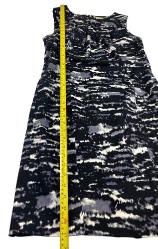Vestido MICHAEL KORS Sin Mangas Forrado Lápiz Plisado Escote Negro Camuflaje Talla 8 - Imagen 15 de 15