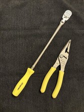 Snap On 1/4” Hi Viz Ratchet And Pliers Set Extra Long Nose Talon Grip 7” 12”
