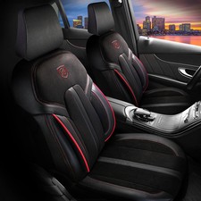 Sitzbezüge passend für Volvo XC60 in Schwarz-Rot mit Rückentasche