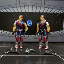 Vintage 1985 GI Joe ARAH Tomax Xamot Crimson Twins w/ Weapons & Sky Hook