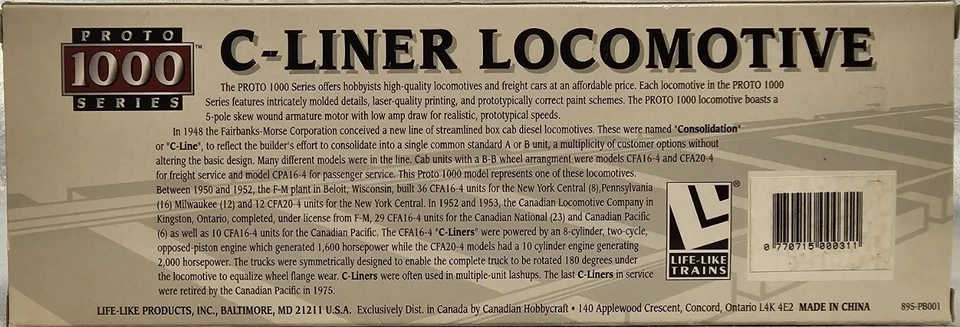 NOS Life Like HO Proto 1000 Canadian Pacific #CP 4064 C-Liner Locomotive 500031 - Image 2 of 4