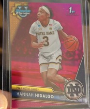 Topps 2023-24 Bowman University Chrome Hannah Hidalgo Notre Dame Pink Rookie #26