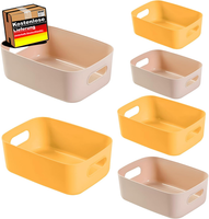 6Er Set Aufbewahrungsboxen Kunststoff Mit Griffen FüR KüChe BüRo Bad Und Spielze