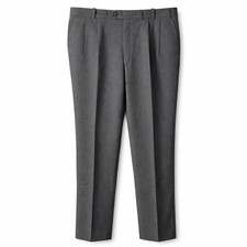 Vtg CHAPS Ralph Lauren 100% Wool Pleat-Front Trouser Pant Sz 38 Charcoal Gray 