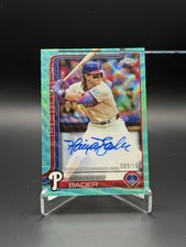 2025 Topps Chrome Update Harrison Bader Auto #AC-HB Aqua Wave Refractor /199