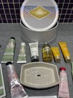 L’Occitane Travel Size Beauty Set With 6” Tin, RARE soap dish and MANY Items   — photo 4