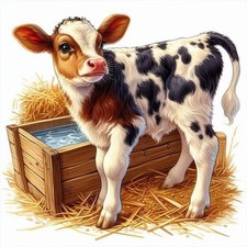 Diamond Painting Kits for Adults, Cow 5D Full Drill Diamond Art Kits for Beginnn