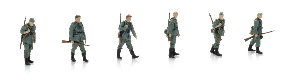 Artitec 5870060 - H0 / 1:87 - Wehrmacht Infantry - relaxed marching (6x)
