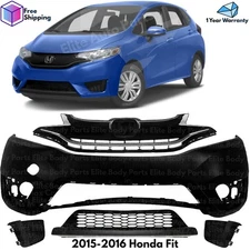 Front Bumper Cover Fascia & Grille Assembly Kit For 2015-2016 Honda Fit